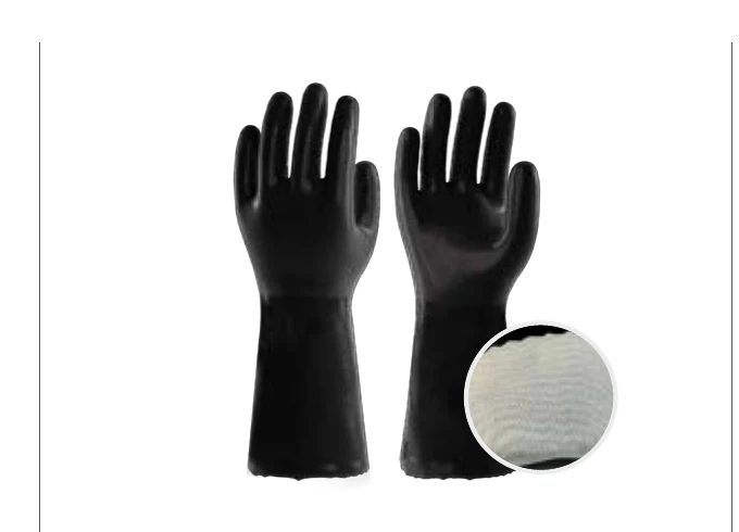 Catalog view of blue PUX2 water-based PU work gloves with liner detail