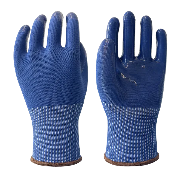 Complete blue pair of S701 liquid silicone work gloves