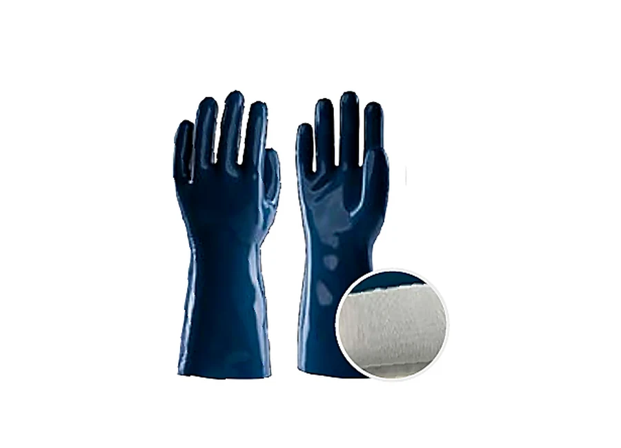 Catalog view of dark blue SE05 Class 00 lined electrical liquid silicone gloves