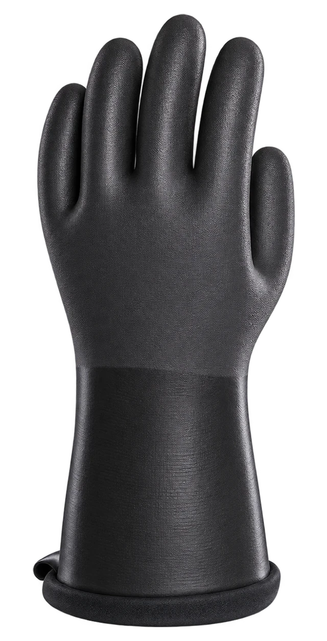 Single charcoal PUX4 water-based PU thermal glove without a logo or label